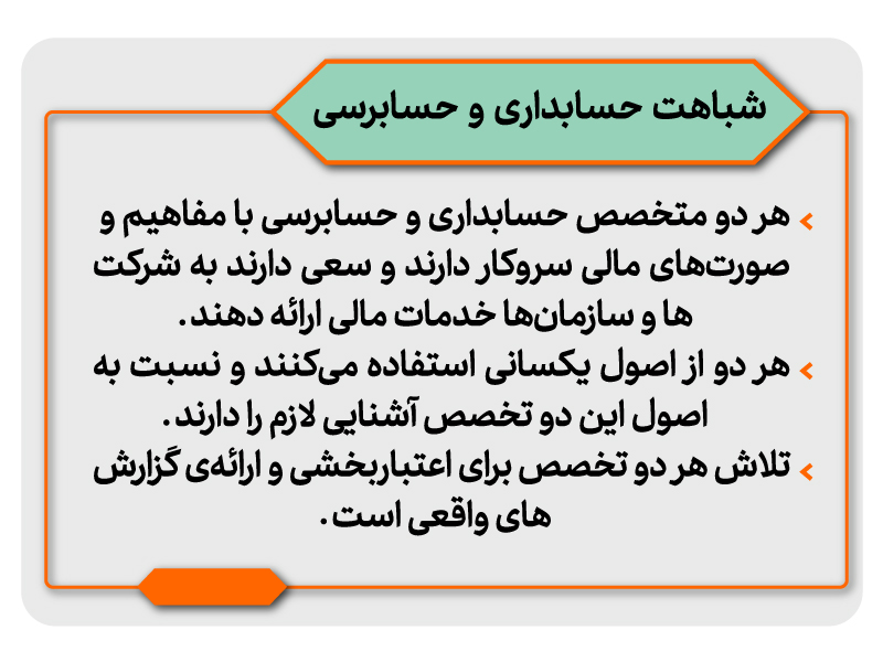 شباهت حسابداری و حسابرسی