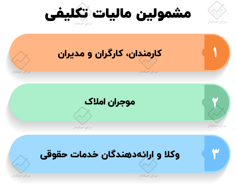 مشمولین مالیات تکلیفی