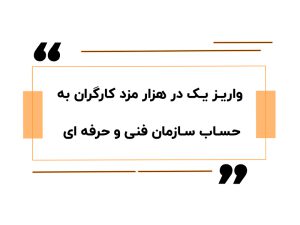 واریز یک در هزار مزد کارگران به حساب سازمان فنی و حرفه ای