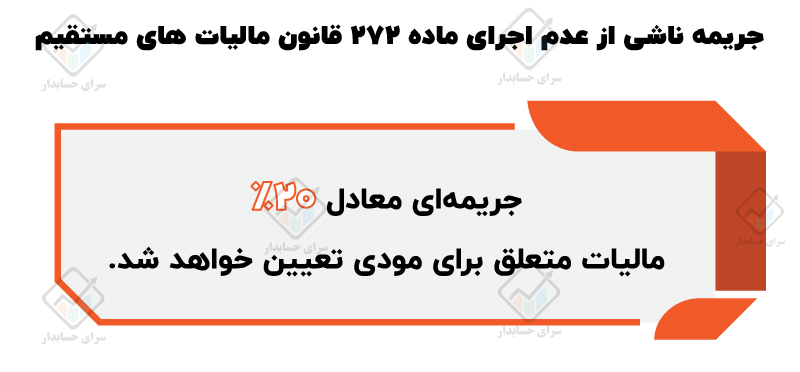 ماده ۲۷۲ قانون مالیات های مستقیم