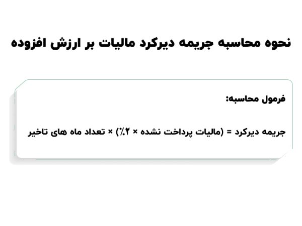 نحوه محاسبه جریمه دیرکرد مالیات بر ارزش افزوده